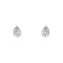 Boucles D'oreilles Puces Nevena Or Blanc Diamant