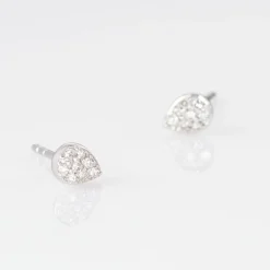 Boucles D'oreilles Puces Nevena Or Blanc Diamant