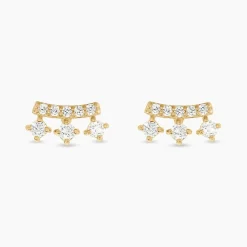 Boucles D'oreilles Puces Narelle Or Jaune Oxyde De Zirconium