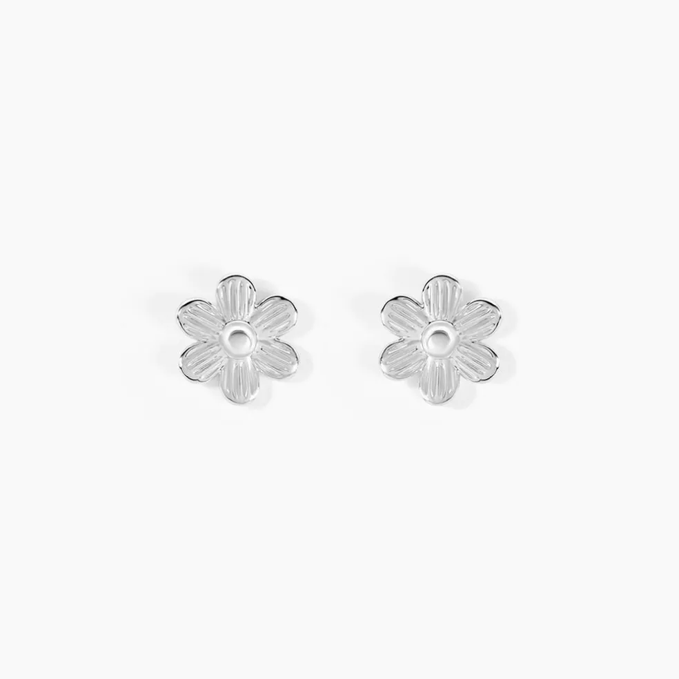 Boucles D'oreilles Puces Niva Argent Blanc