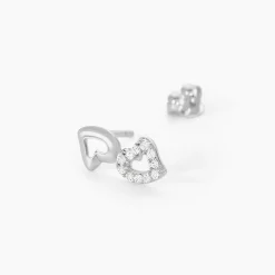 Boucles D'oreilles Puces Nonna Argent Blanc Oxyde De Zirconium