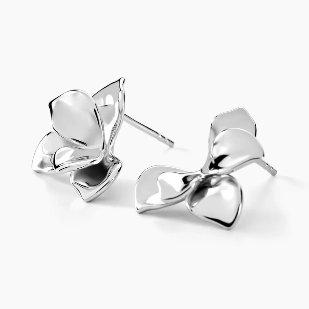 Boucles D'oreilles Puces Narcisse Dream Argent Blanc