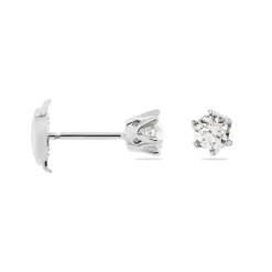 Boucles D'oreilles Puces Natalia Pl Platine Blanc Diamant