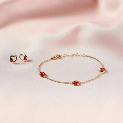 Boucles D'oreilles Puces Or Jaune Syringa Smalto