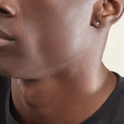 Boucles D'oreilles Puces Or Blanc Oxyde De Zirconium