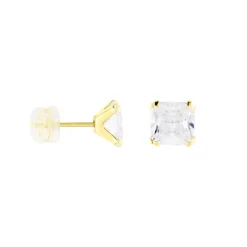 Boucles D'oreilles Puces Or Jaune Doreen Oxydes De Zirconium