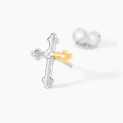Boucles D'Oreilles Puces Or Jaune Oxyde De Zirconium