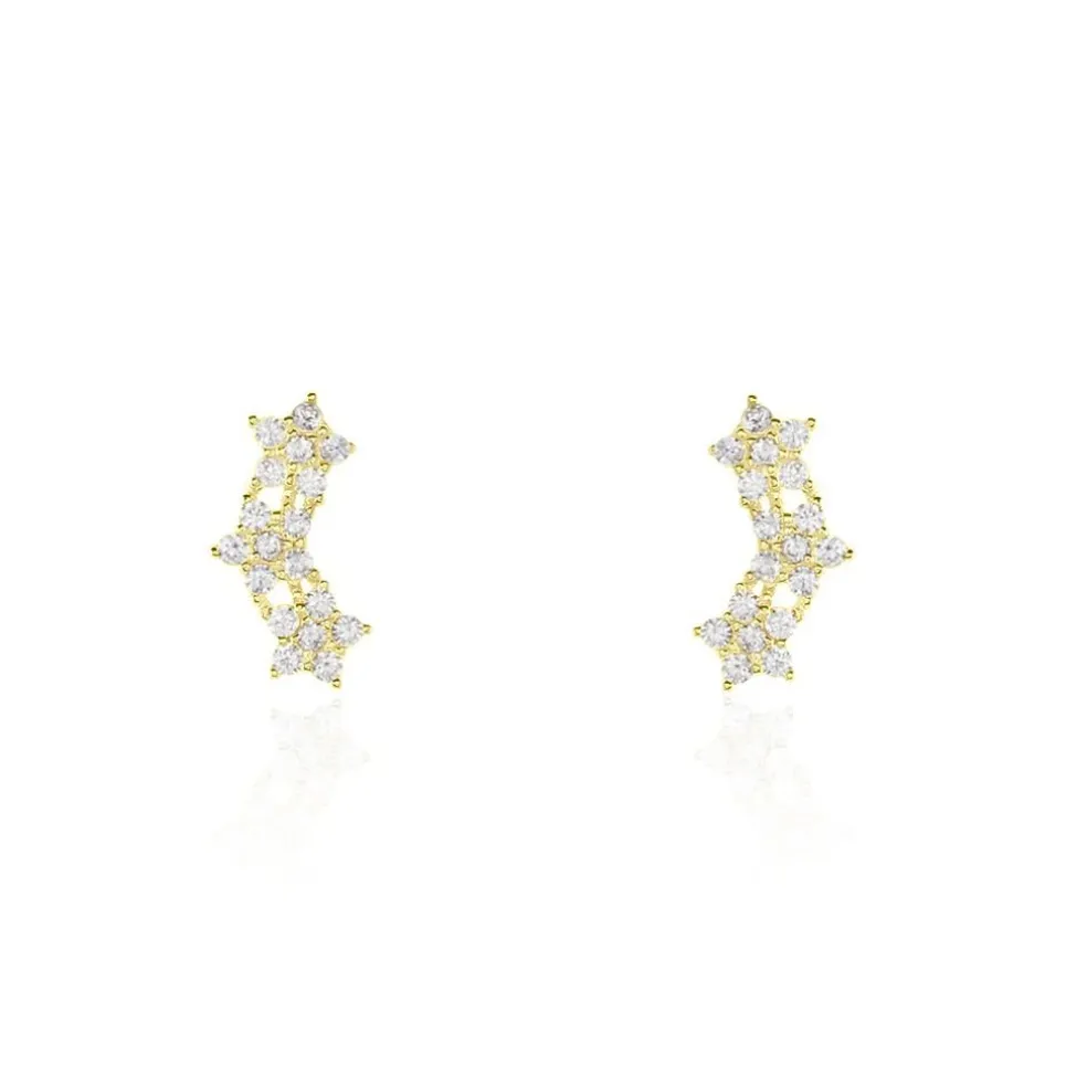 Boucles D'oreilles Puces Or Jaune Youssa Oxydes De Zirconium