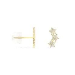 Boucles D'oreilles Puces Or Jaune Youssa Oxydes De Zirconium