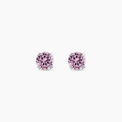Boucles D'oreilles Puces Or Blanc Oxydes De Zirconium