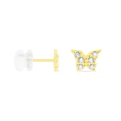 Boucles D'oreilles Puces Or Jaune Fragaria Oxydes