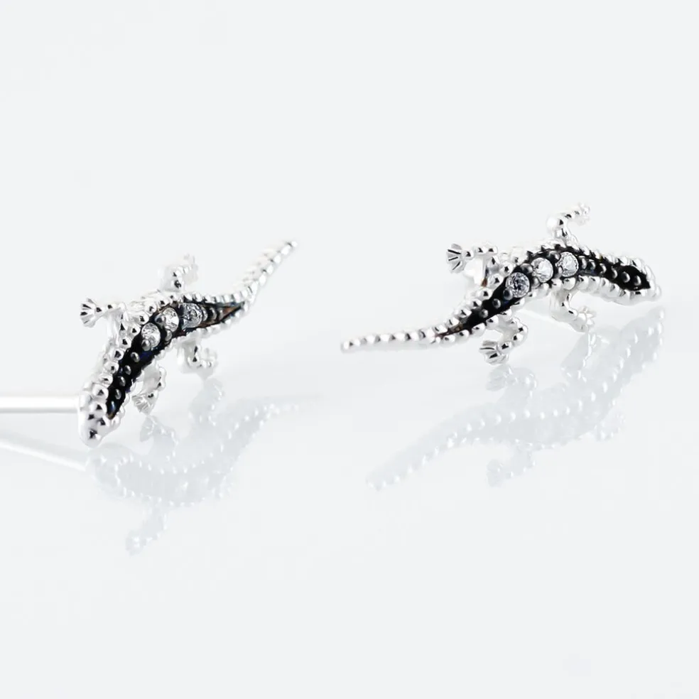 Boucles D'oreilles Puces Oya Argent Blanc Oxyde De Zirconium