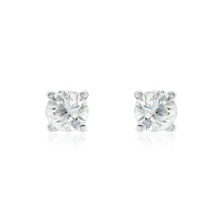 Boucles D'oreilles Puces Or Blanc Victoria Diamants