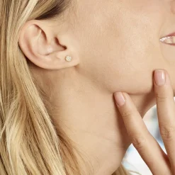 Boucles D'oreilles Puces Or Jaune Gontranie