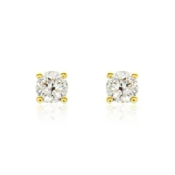 Boucles D'oreilles Puces Or Jaune Victoria Diamants