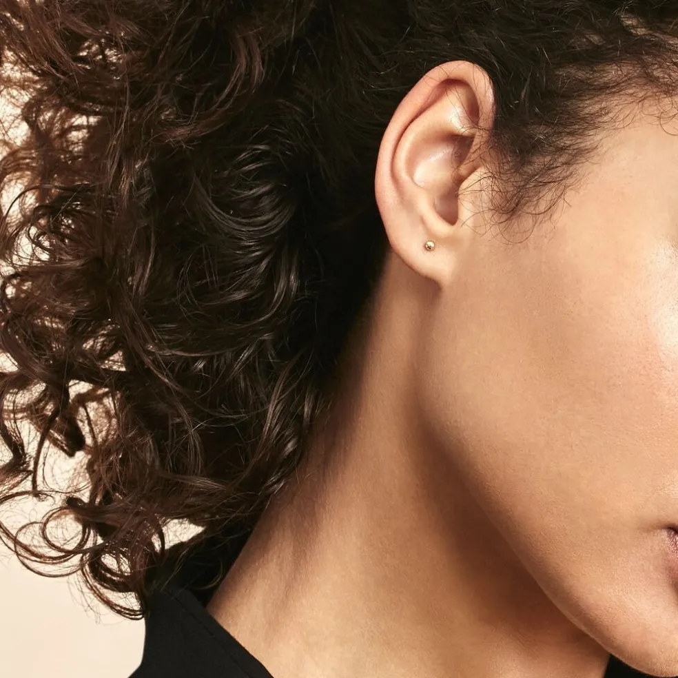 Boucles D'oreilles Puces Or Jaune Fidelia