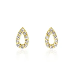 Boucles D'oreilles Puces Or Jaune Oxydes De Zirconium