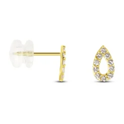Boucles D'oreilles Puces Or Jaune Oxydes De Zirconium