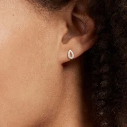 Boucles D'oreilles Puces Or Jaune Oxydes De Zirconium