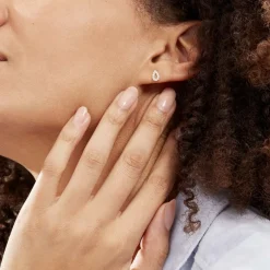 Boucles D'oreilles Puces Or Jaune Oxydes De Zirconium