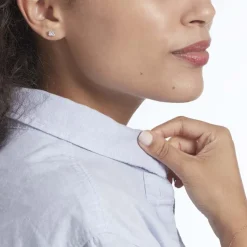 Boucles D'oreilles Puces Or Blanc Doreen Oxydes De Zirconium