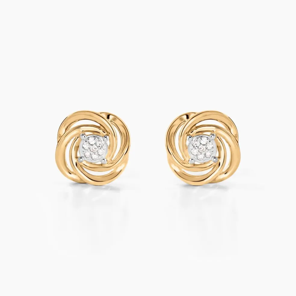 Boucles D'oreilles Puces Or Jaune Urlanie Diamants