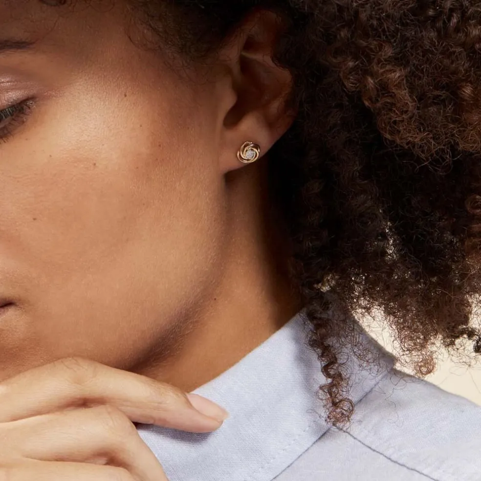 Boucles D'oreilles Puces Or Jaune Urlanie Diamants