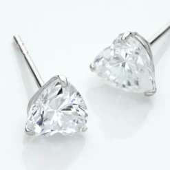 Boucles D'oreilles Puces Or Blanc Katherine Oxyde De Zirconium