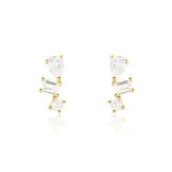 Boucles D'oreilles Puces Osip Or Jaune Oxyde De Zirconium
