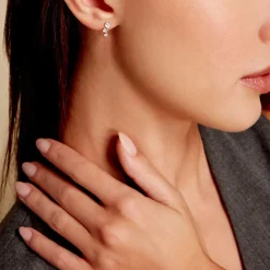 Boucles D'oreilles Puces Osip Or Jaune Oxyde De Zirconium