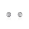 Boucles D'oreilles Puces Or Blanc Agota Diamants