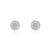 Boucles D'oreilles Puces Or Blanc Nawra Diamants Synthétiques
