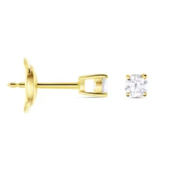 Boucles D'oreilles Puces Or Jaune Victoria Diamants