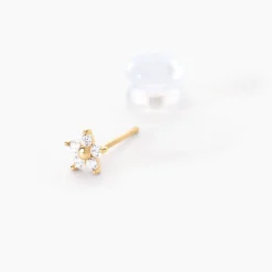 Boucles D'oreilles Puces Or Jaune Convallaria Oxydes