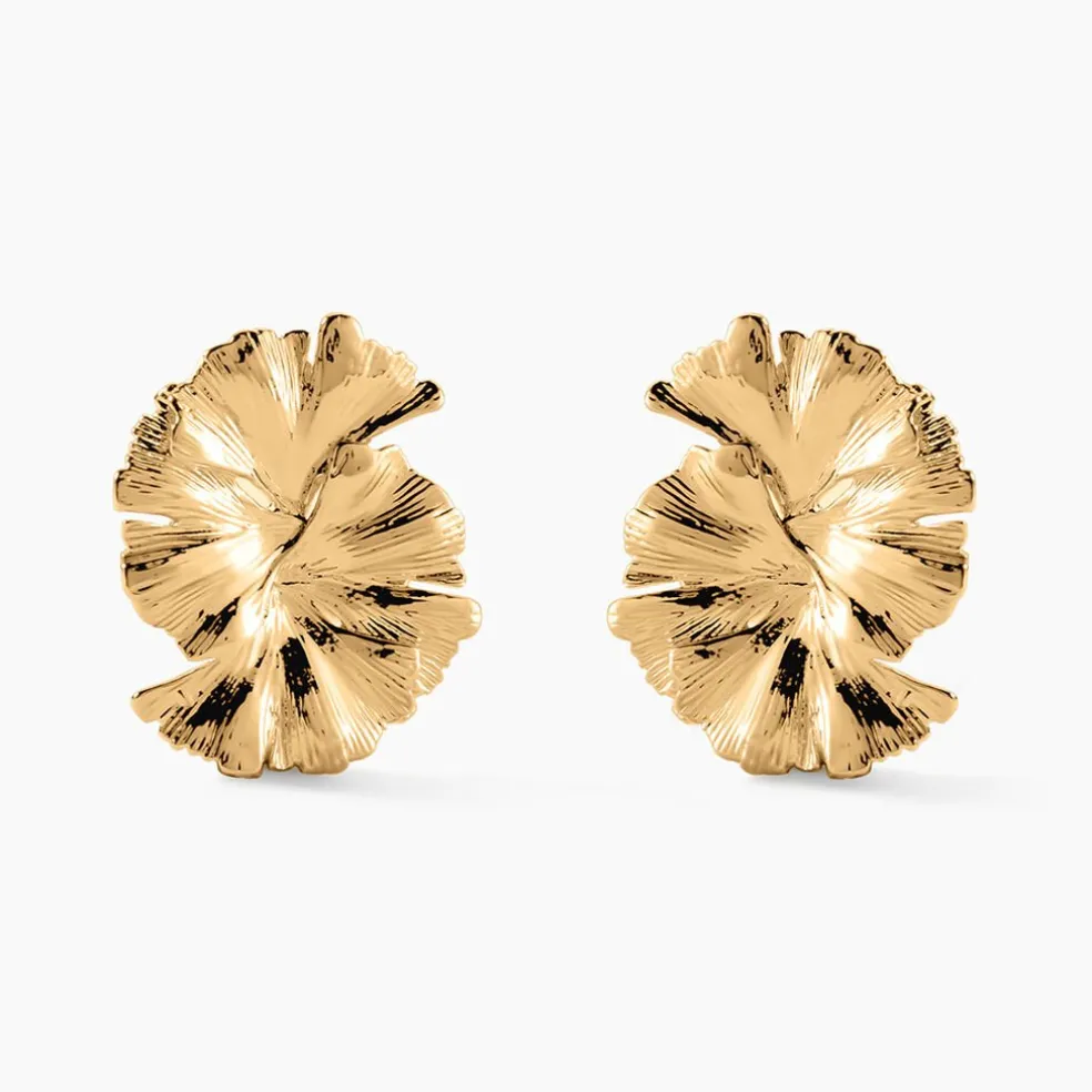 Boucles D'oreilles Puces Organic Plaqué Or Jaune