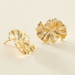 Boucles D'oreilles Puces Organic Plaqué Or Jaune