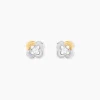 Boucles D'Oreilles Puces Or Jaune Oxyde De Zirconium