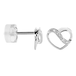 Boucles D'oreilles Puces Or Blanc Juliane Diamants