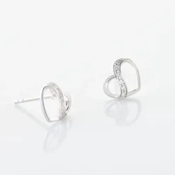 Boucles D'oreilles Puces Or Blanc Juliane Diamants