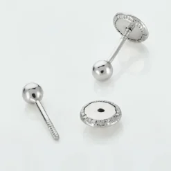 Boucles D'oreilles Puces Or Blanc Fidelia