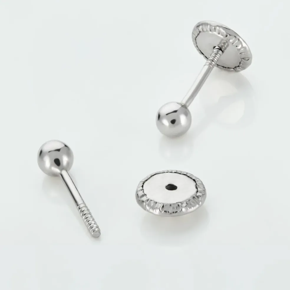 Boucles D'oreilles Puces Or Blanc Fidelia