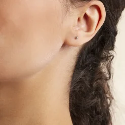 Boucles D'oreilles Puces Or Blanc Fidelia