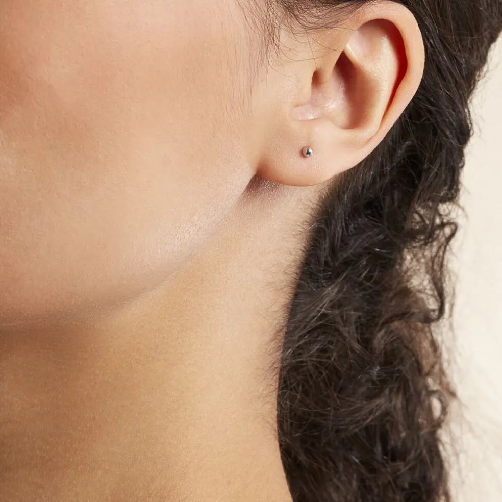 Boucles D'oreilles Puces Or Blanc Fidelia