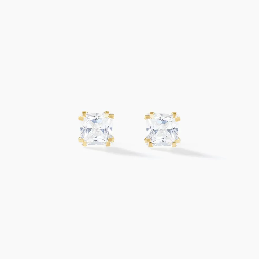 Boucles D'oreilles Puces Or Jaune Doreen Oxydes De Zirconium