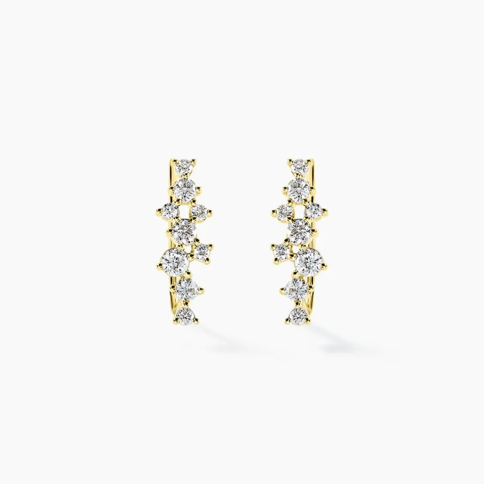 Boucles D'oreilles Puces Orlando Or Jaune Diamant Synthétique