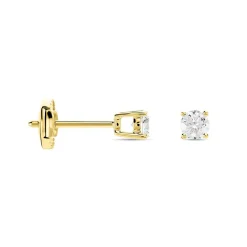 Boucles D'oreilles Puces Or Jaune Aphrodite Diamants