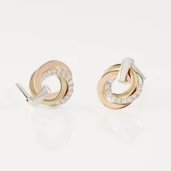 Boucles D'oreilles Puces Or Tricolore Vanadissa Diamants