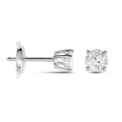 Boucles D'oreilles Puces Or Blanc Victoria Diamant