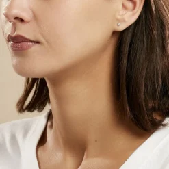 Boucles D'oreilles Puces Or Blanc Victoria Diamants