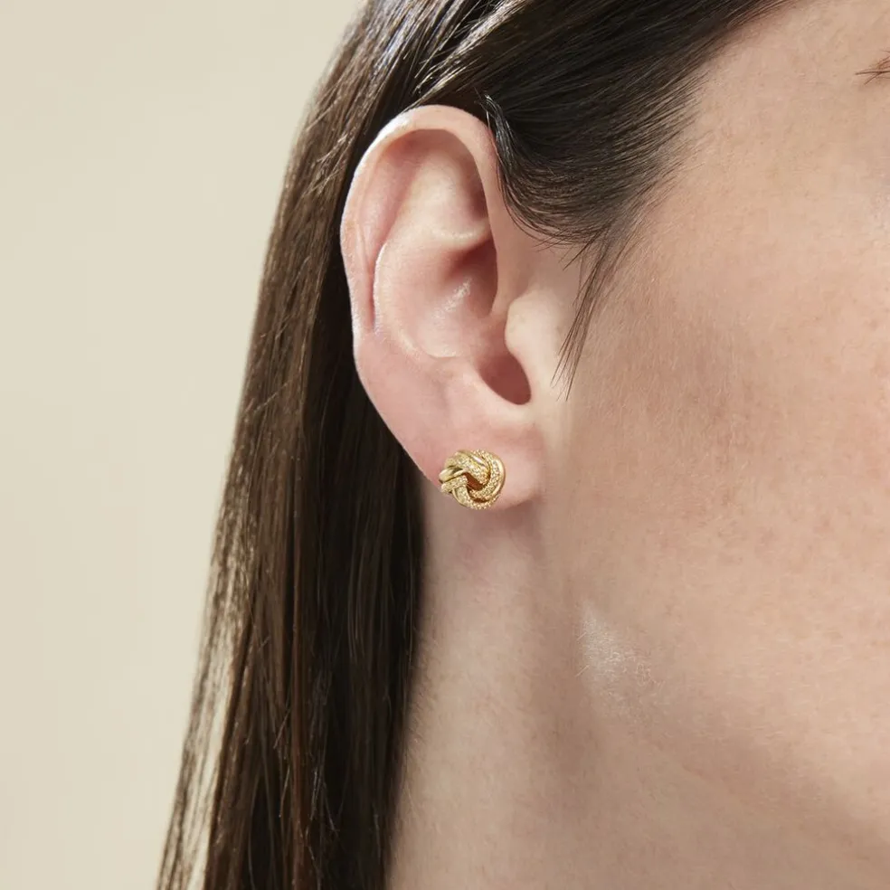 Boucles D'oreilles Puces Or Jaune Campanula